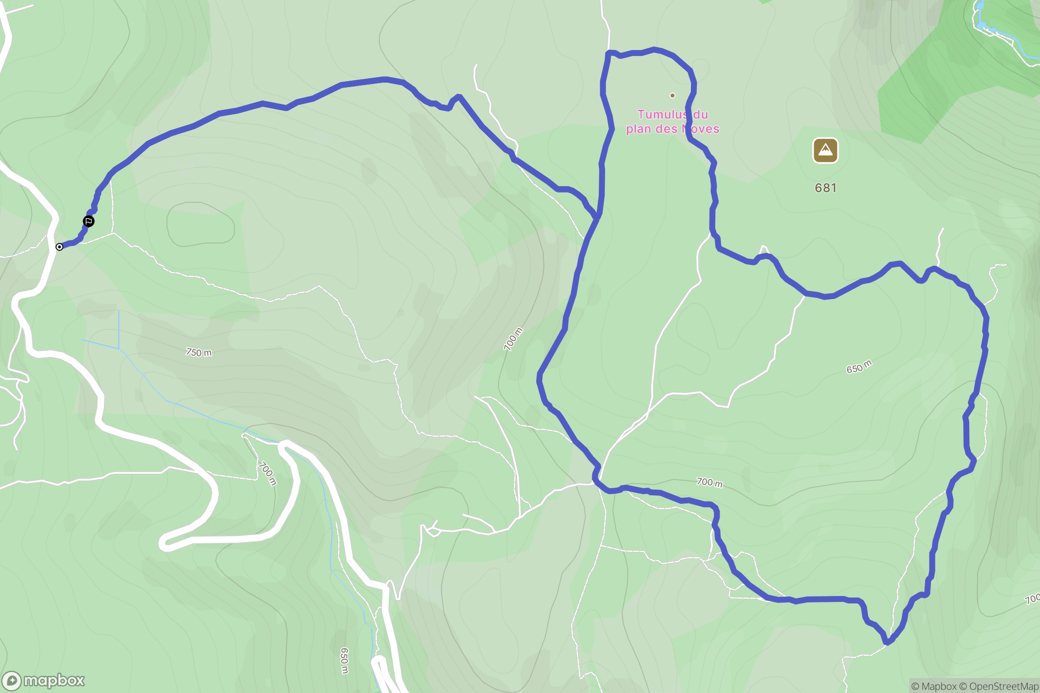 Vence : carte du parcours de randonnée - France