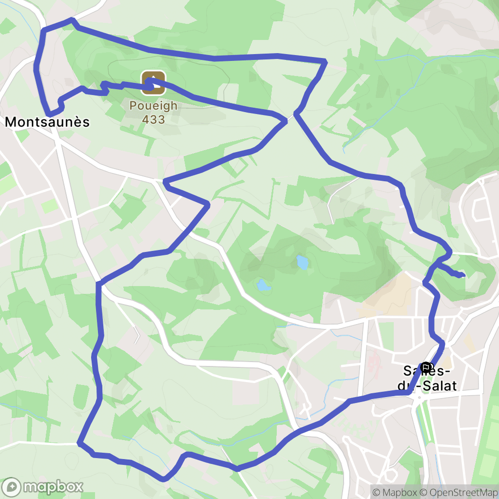 Salies-du-Salat : carte du parcours de randonnée - France