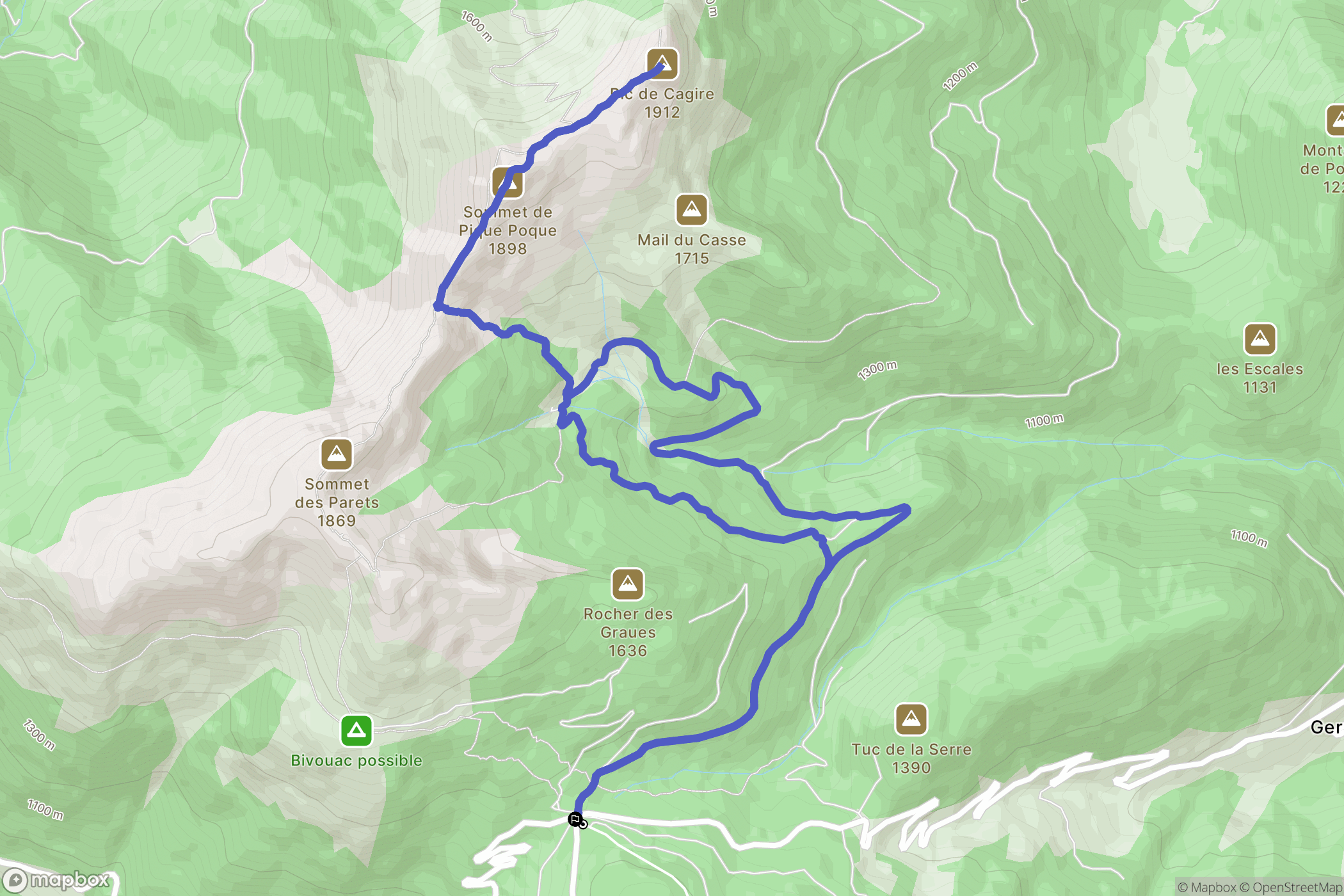 Boutx : carte du parcours de randonnée - France