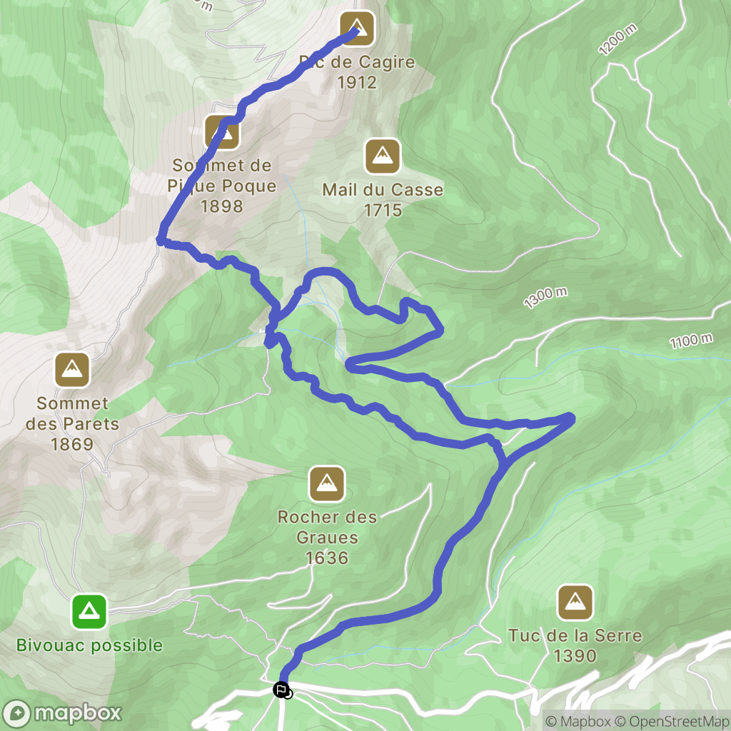 Boutx : carte du parcours de randonnée - France