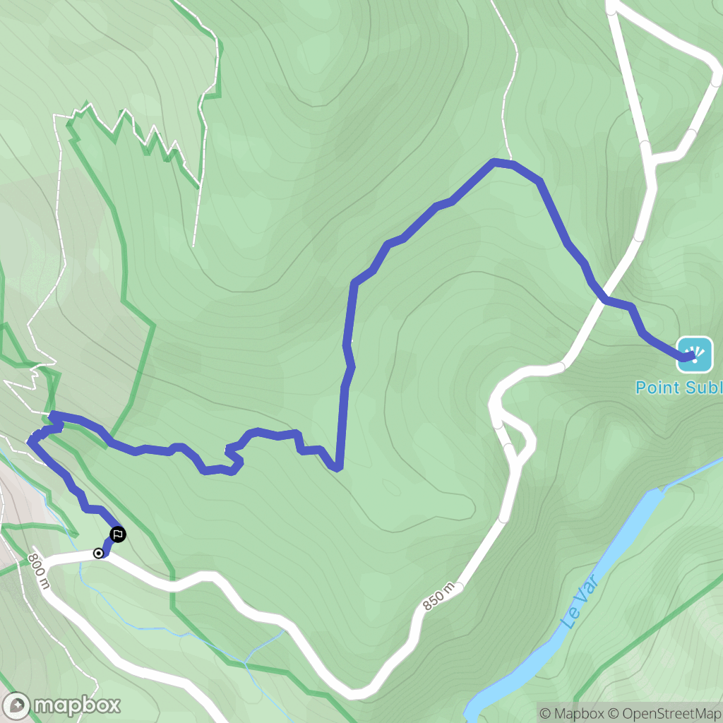 Guillaumes : carte du parcours de randonnée - France
