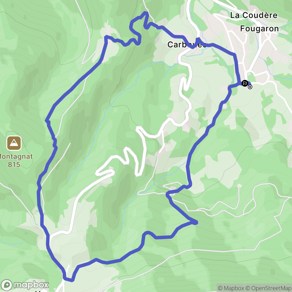 Fougaron : carte du parcours de randonnée - France