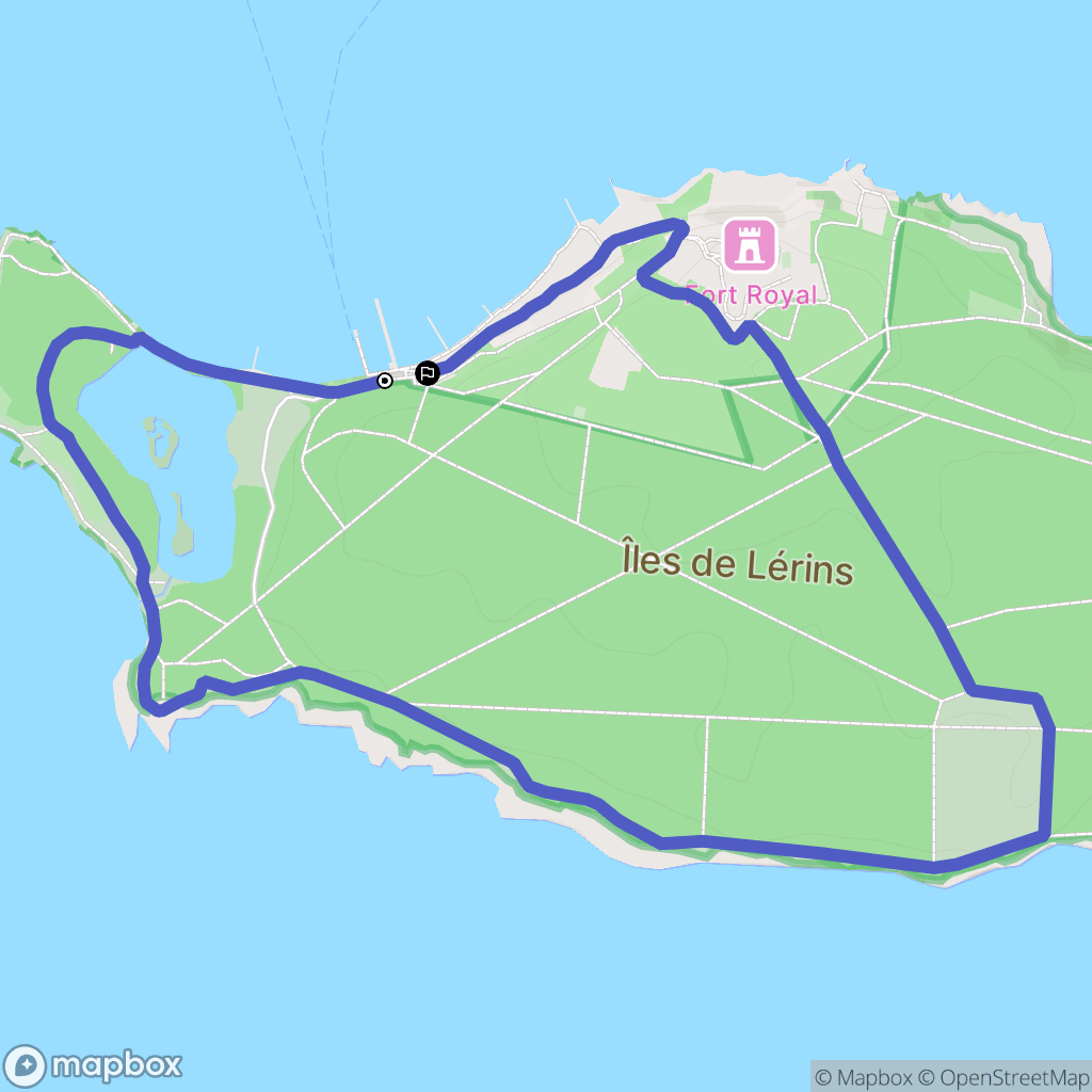 Ile Sainte-Marguerite : carte du parcours de randonnée - France