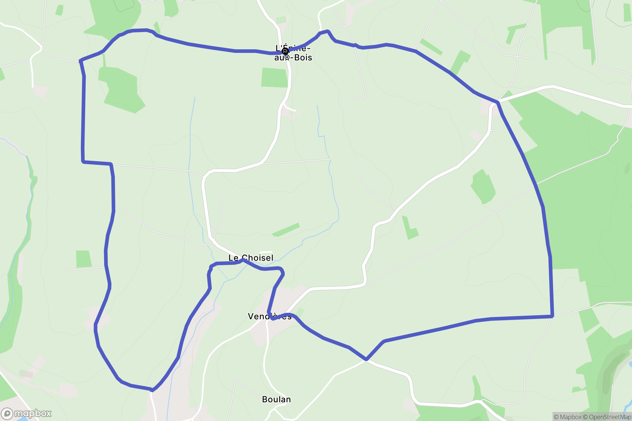 L'Épine-aux-Bois : carte du parcours de randonnée - France