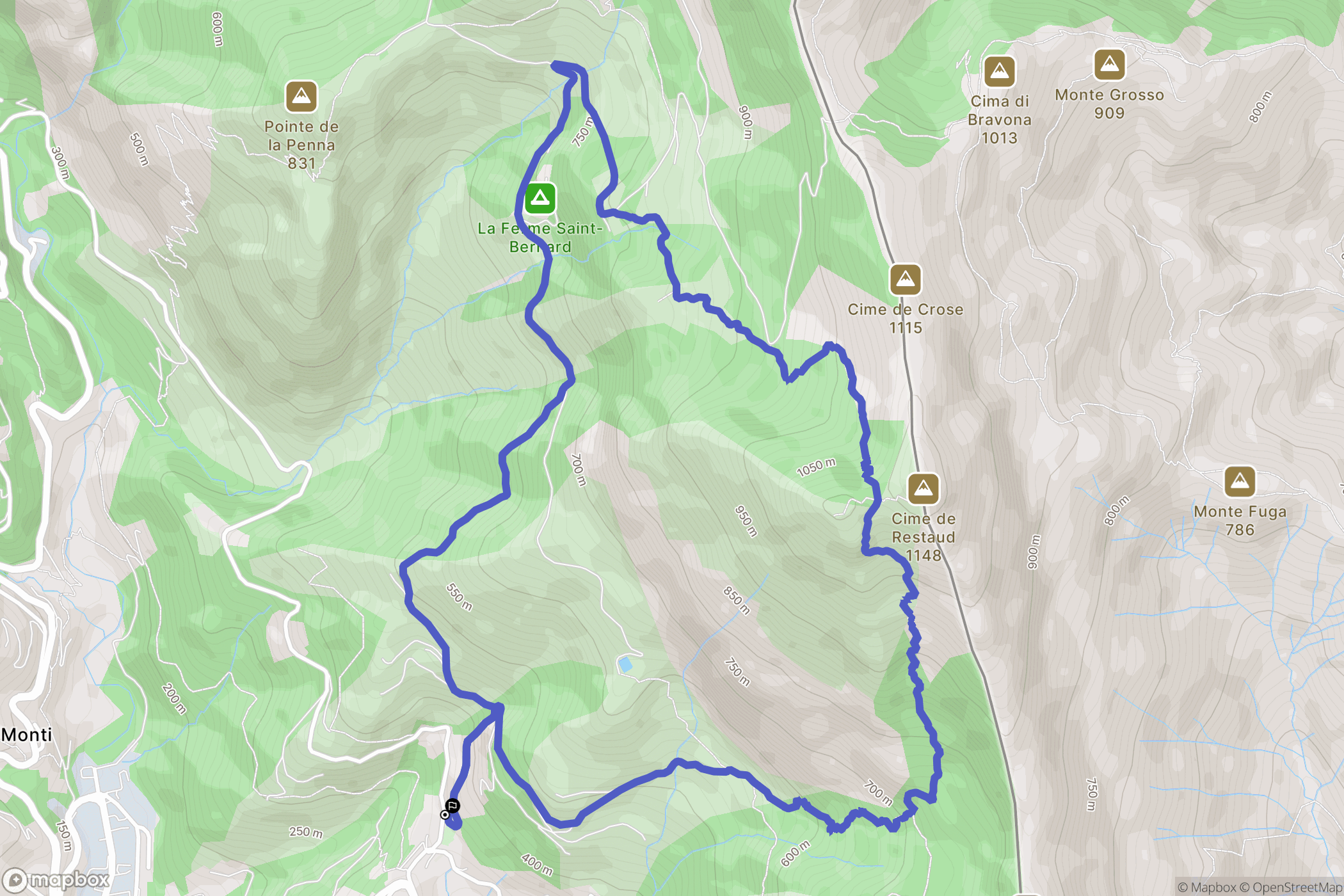 Castellar : carte du parcours de randonnée - France