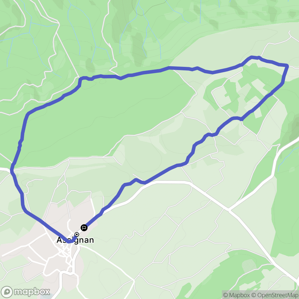 Assignan : carte du parcours de randonnée - France