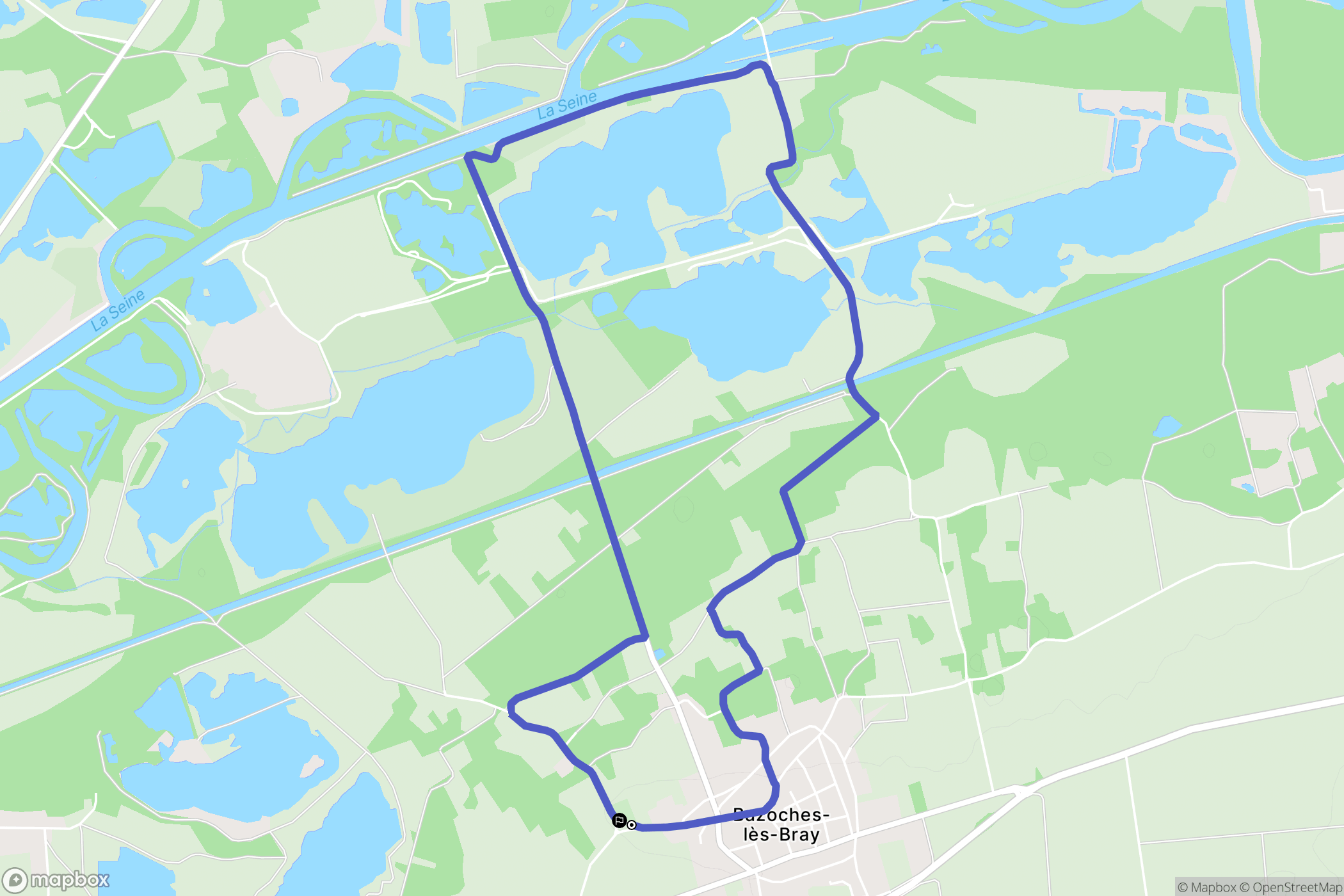Bazoches-lès-Bray : carte du parcours de randonnée - France