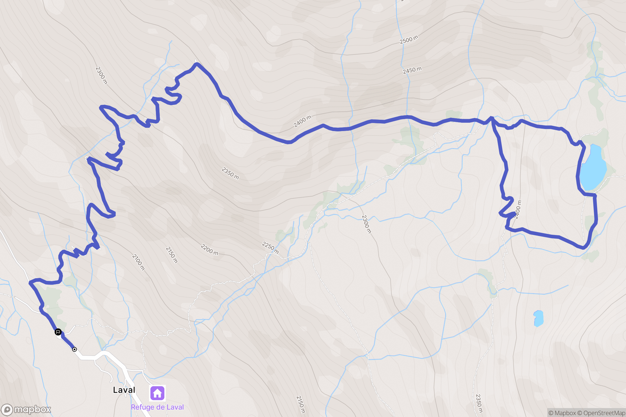 Névache : carte du parcours de randonnée - France