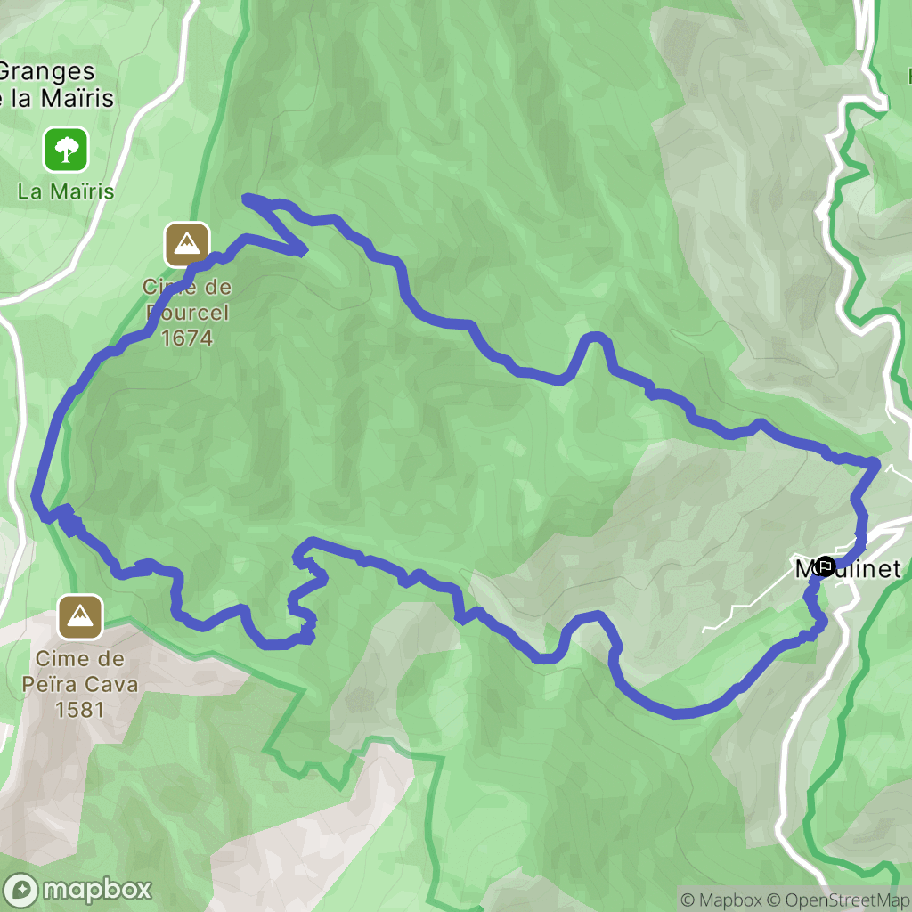 Moulinet : carte du parcours de randonnée - France