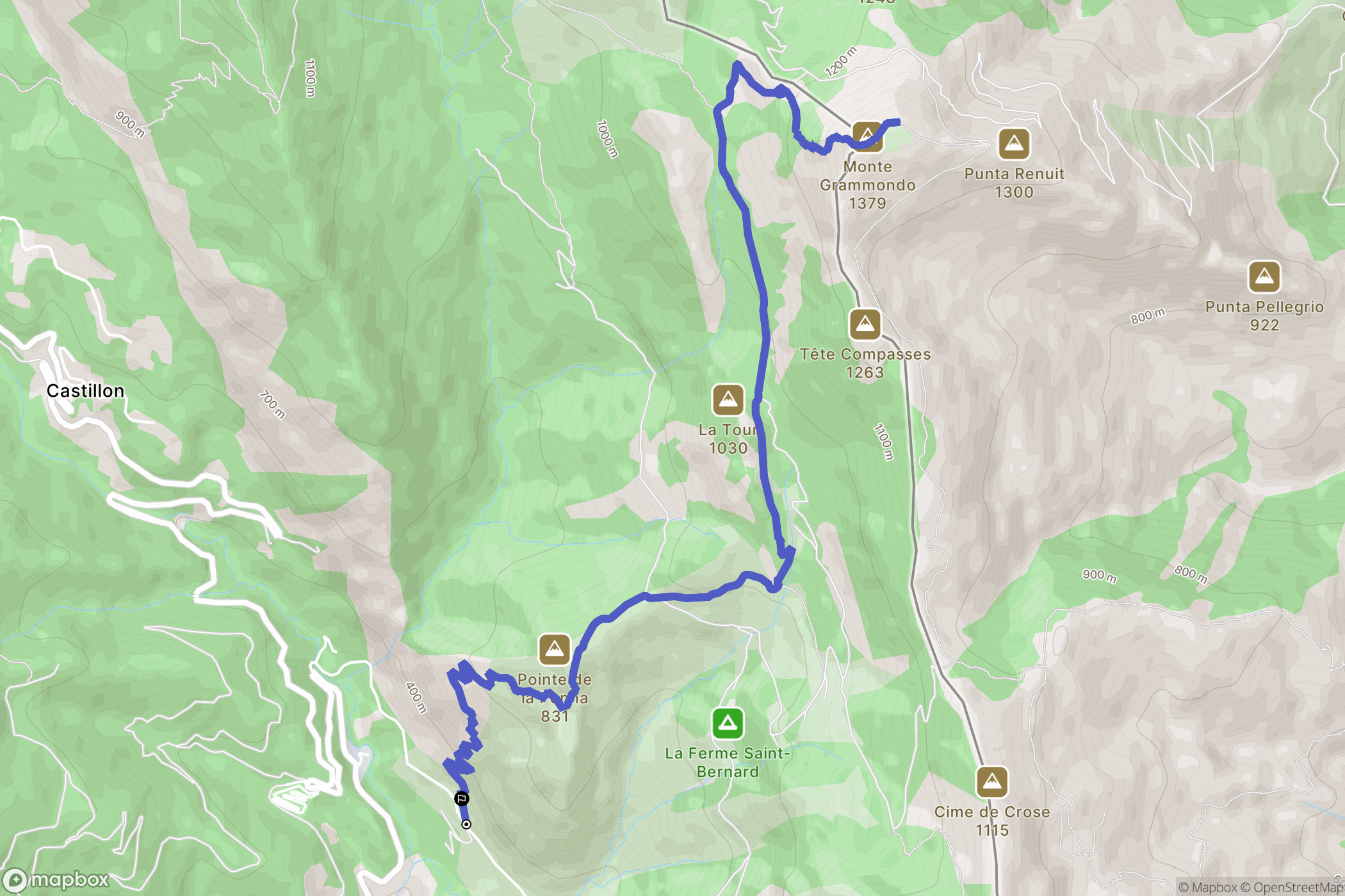 Castellar : carte du parcours de randonnée - France