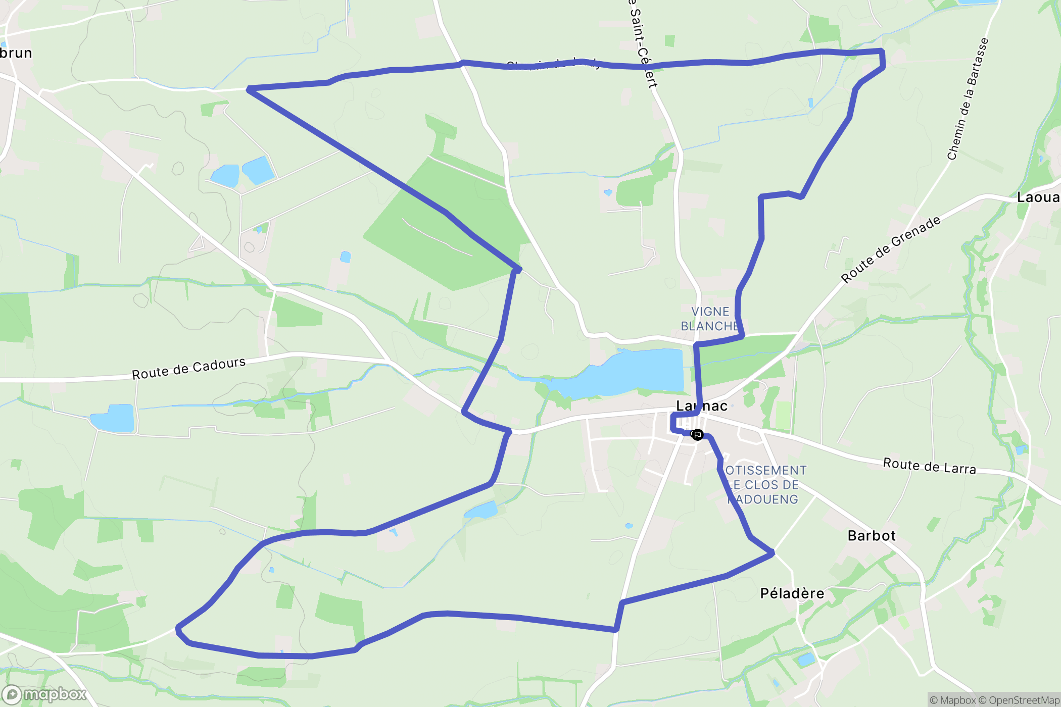 Launac : carte du parcours de randonnée - France