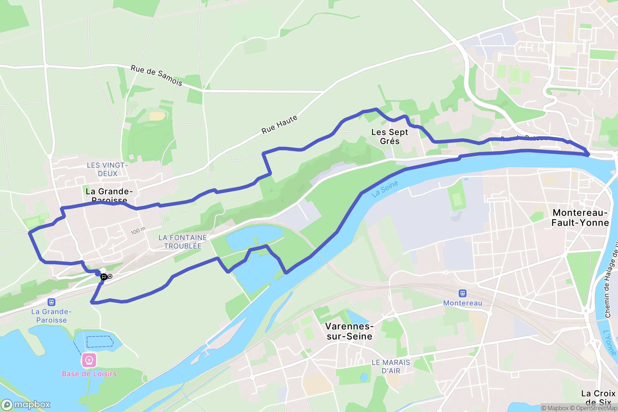 La Grande-Paroisse : carte du parcours de randonnée - France