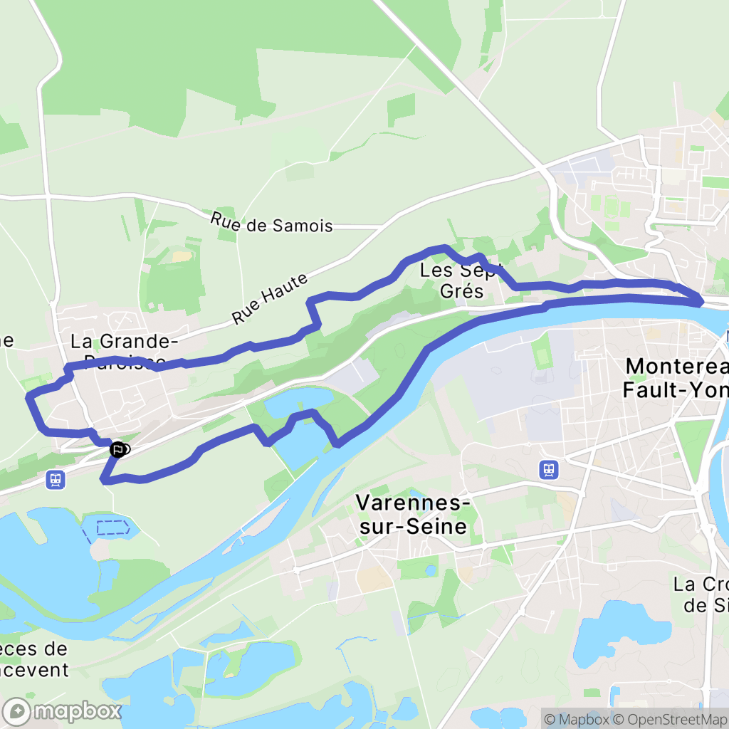 La Grande-Paroisse : carte du parcours de randonnée - France