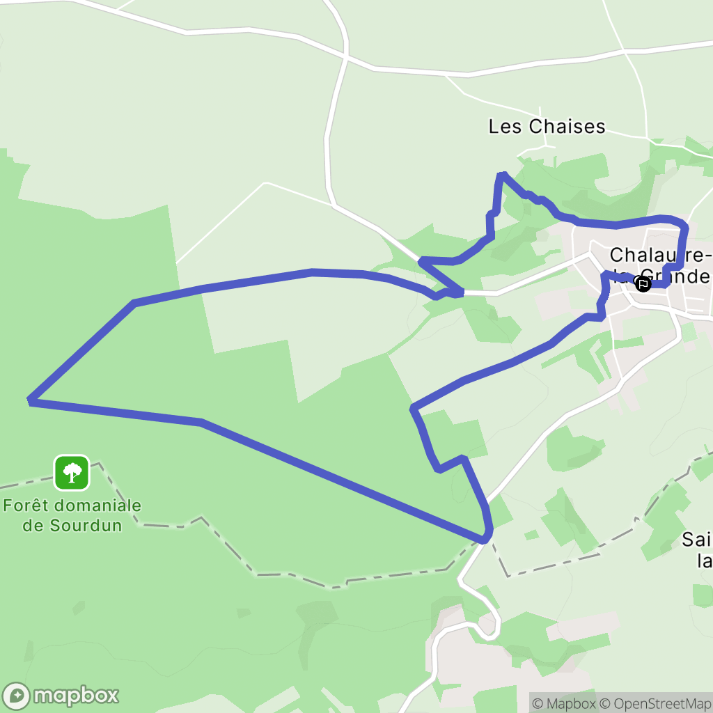 Chalautre-la-Grande : carte du parcours de randonnée - France