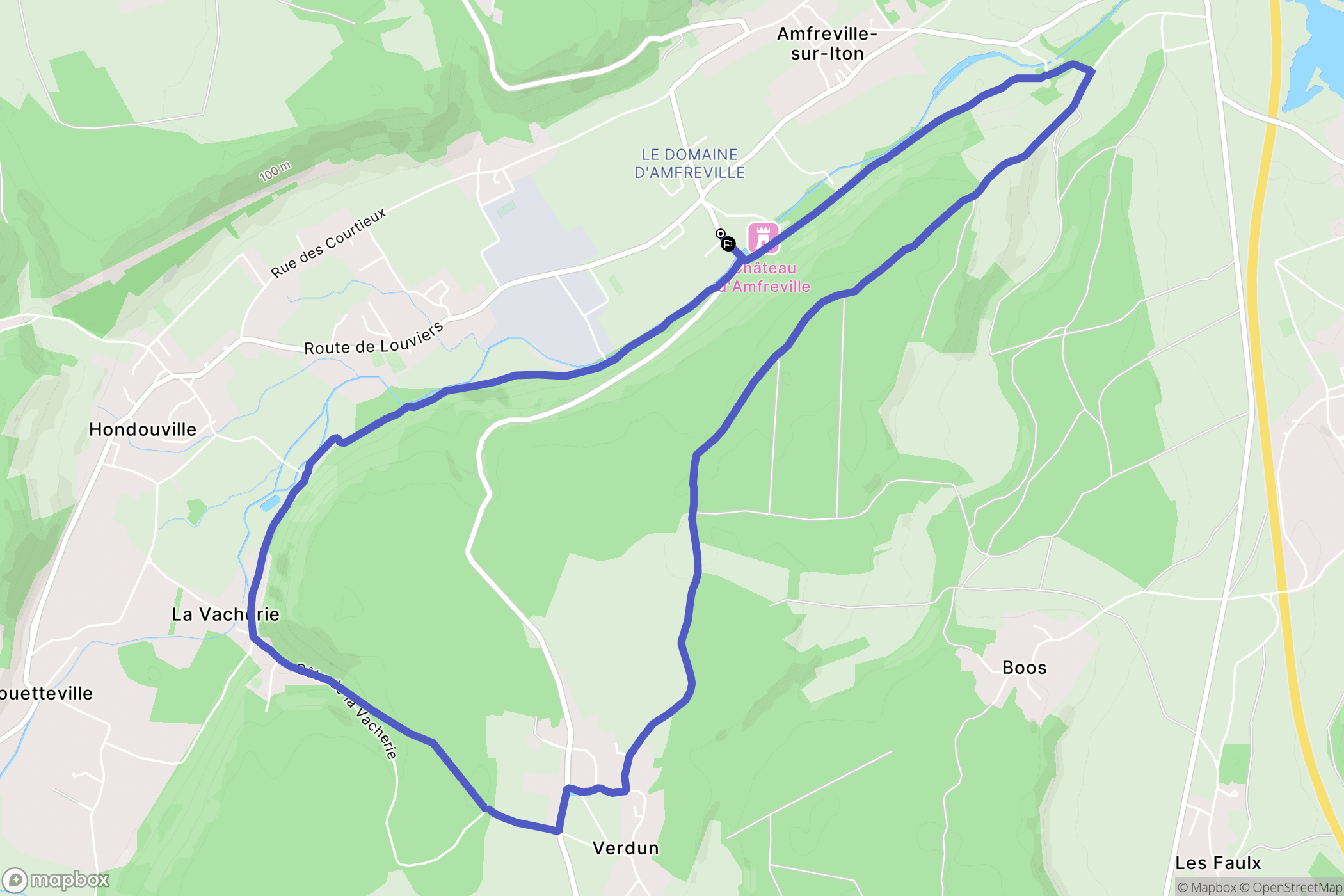 Amfreville-sur-Iton : carte du parcours de randonnée - France