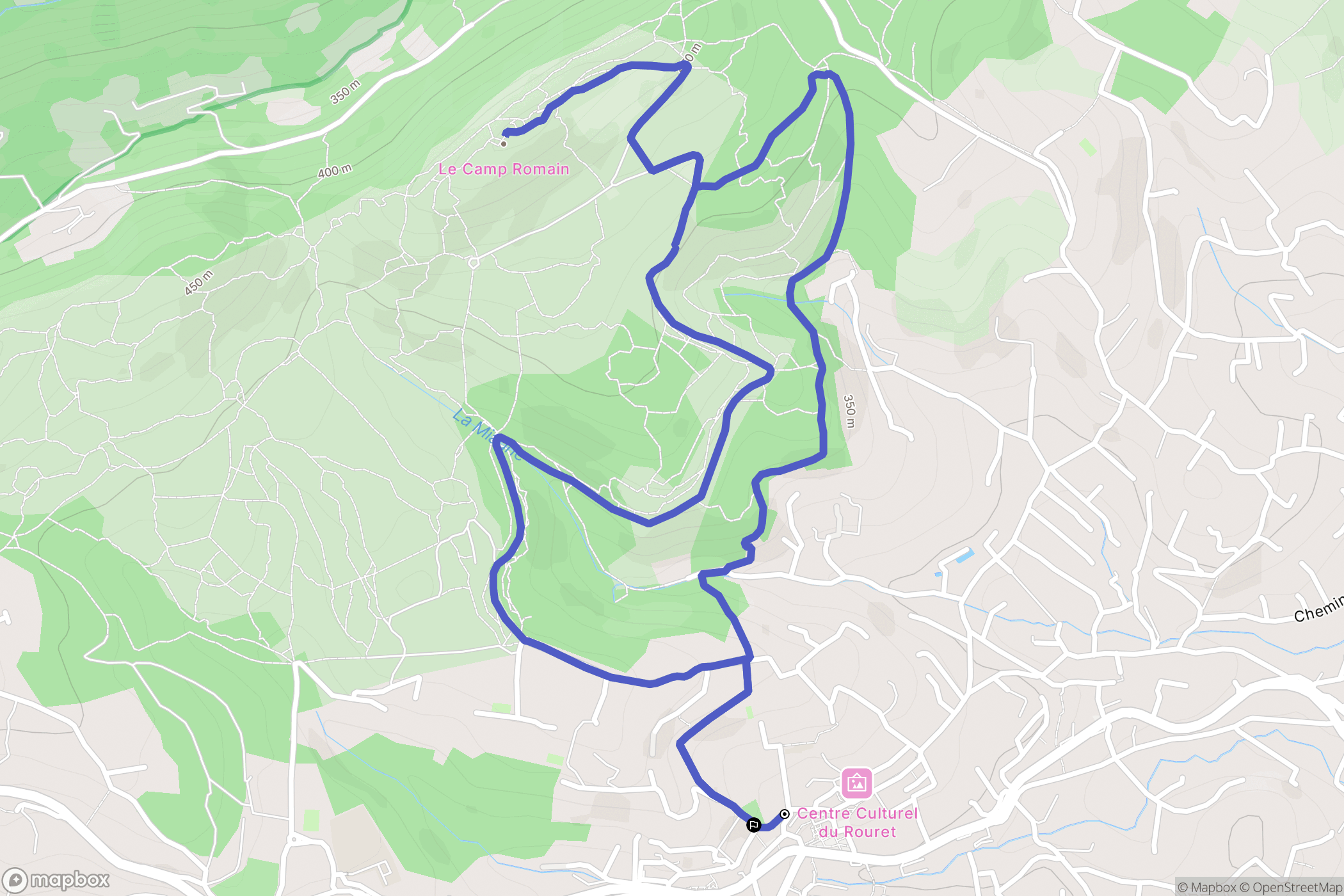 Le Rouret : carte du parcours de randonnée - France