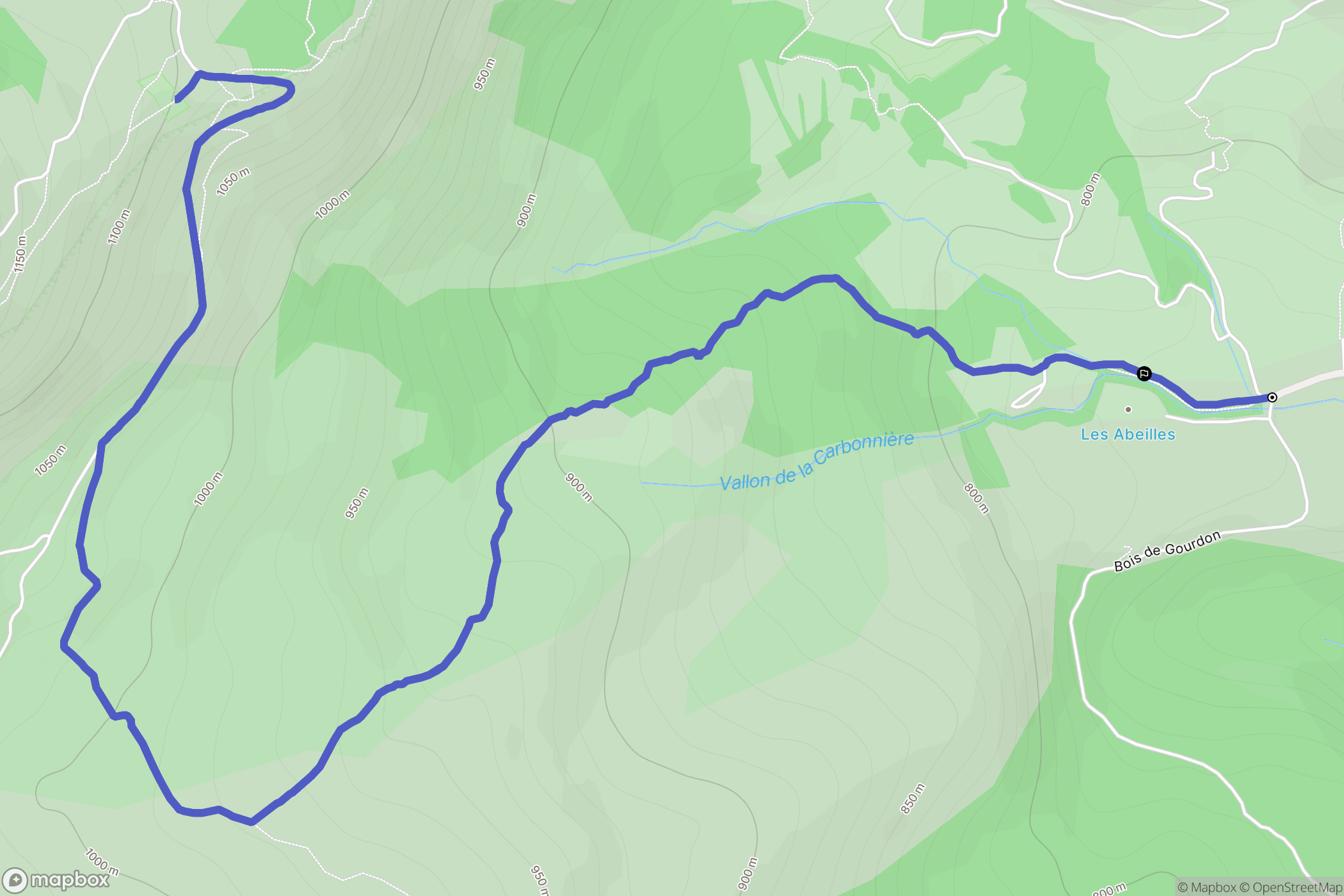 Gourdon : carte du parcours de randonnée - France