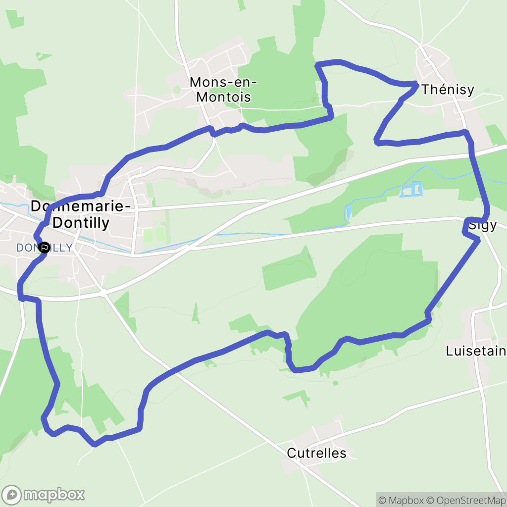 Donnemarie-Dontilly : carte du parcours de randonnée - France