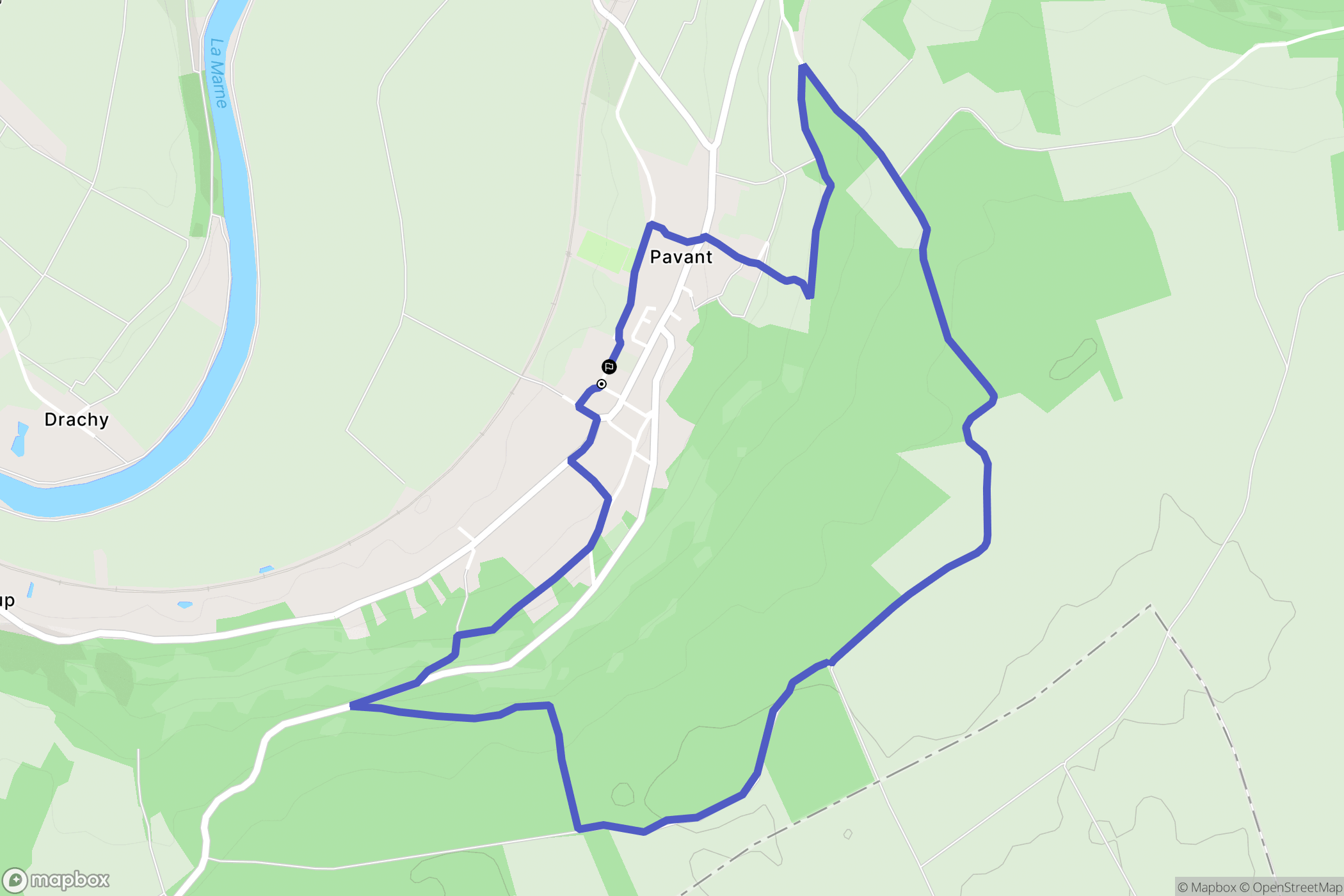 Charly-sur-Marne : carte du parcours de randonnée - France