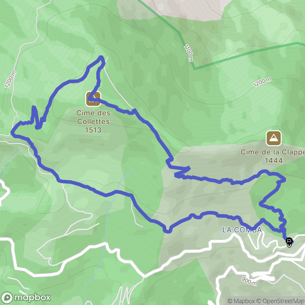 Toudon : carte du parcours de randonnée - France