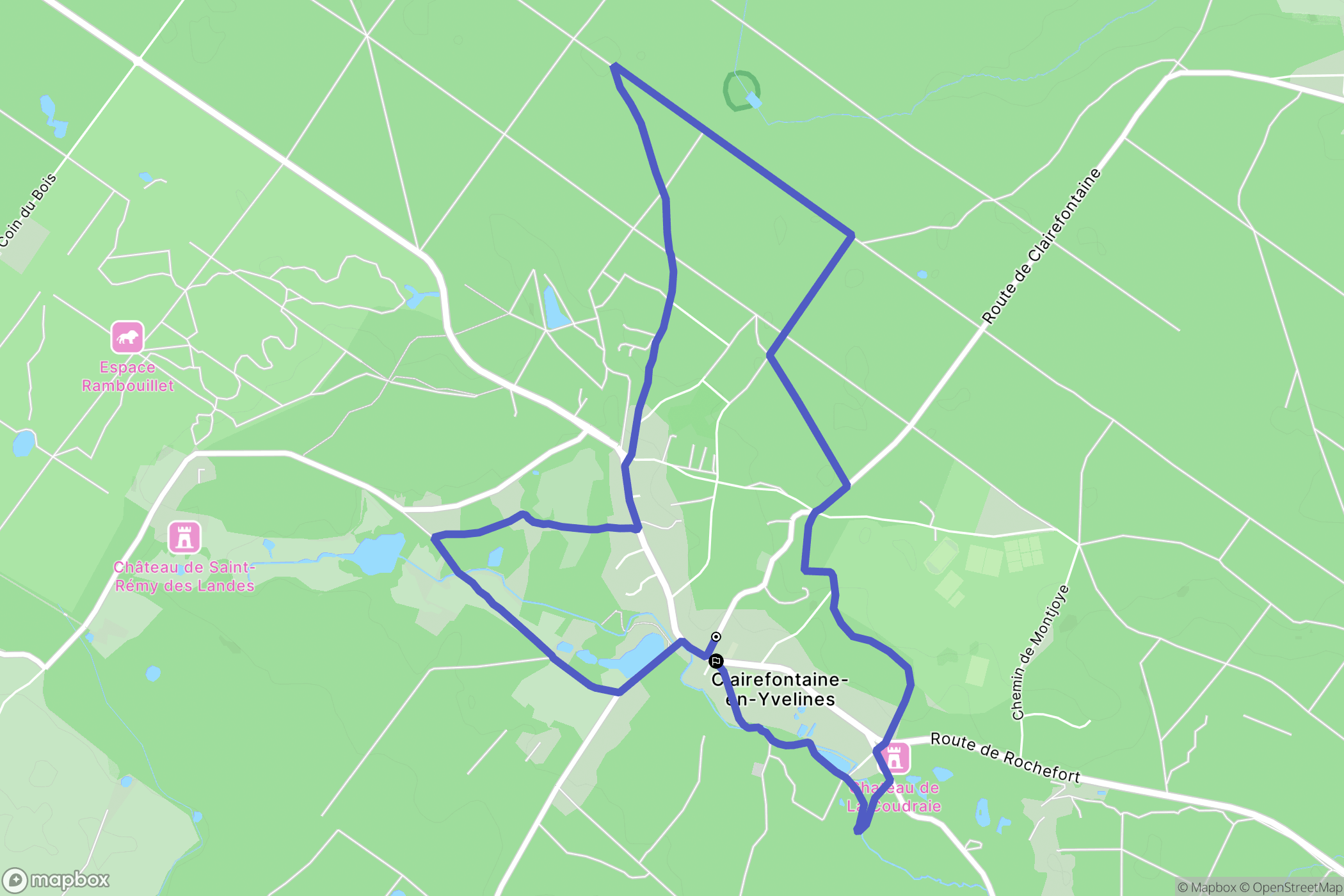 Clairefontaine-en-Yvelines : carte du parcours de randonnée - France