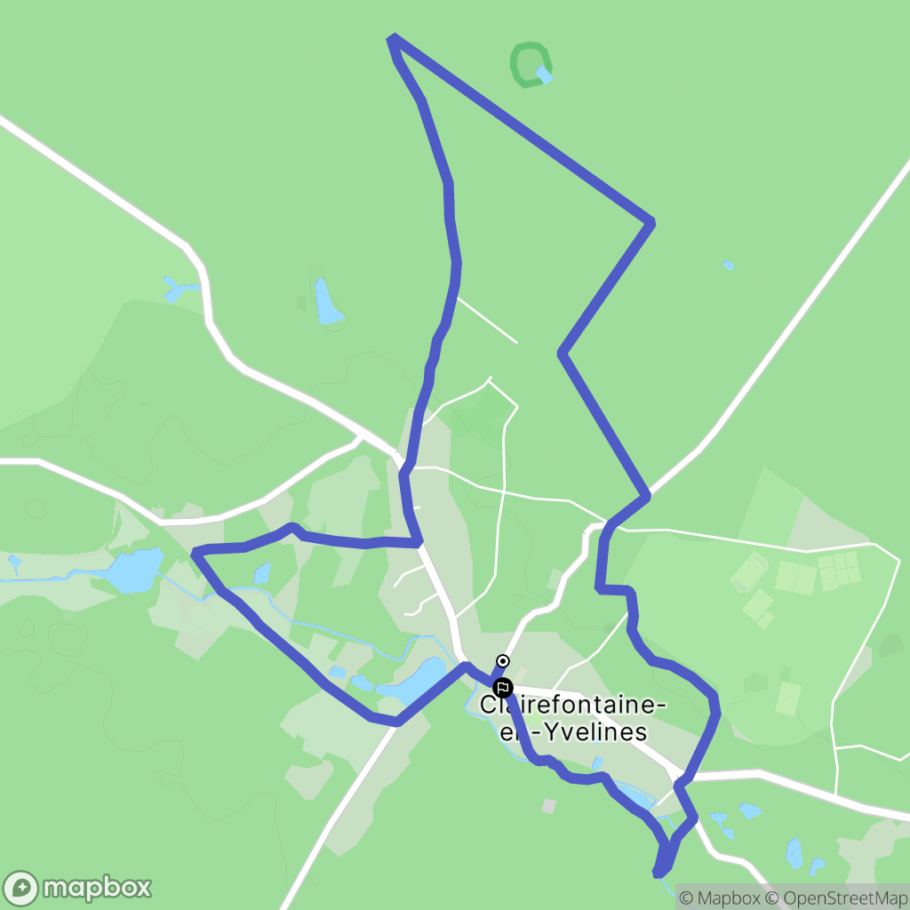 Clairefontaine-en-Yvelines : carte du parcours de randonnée - France