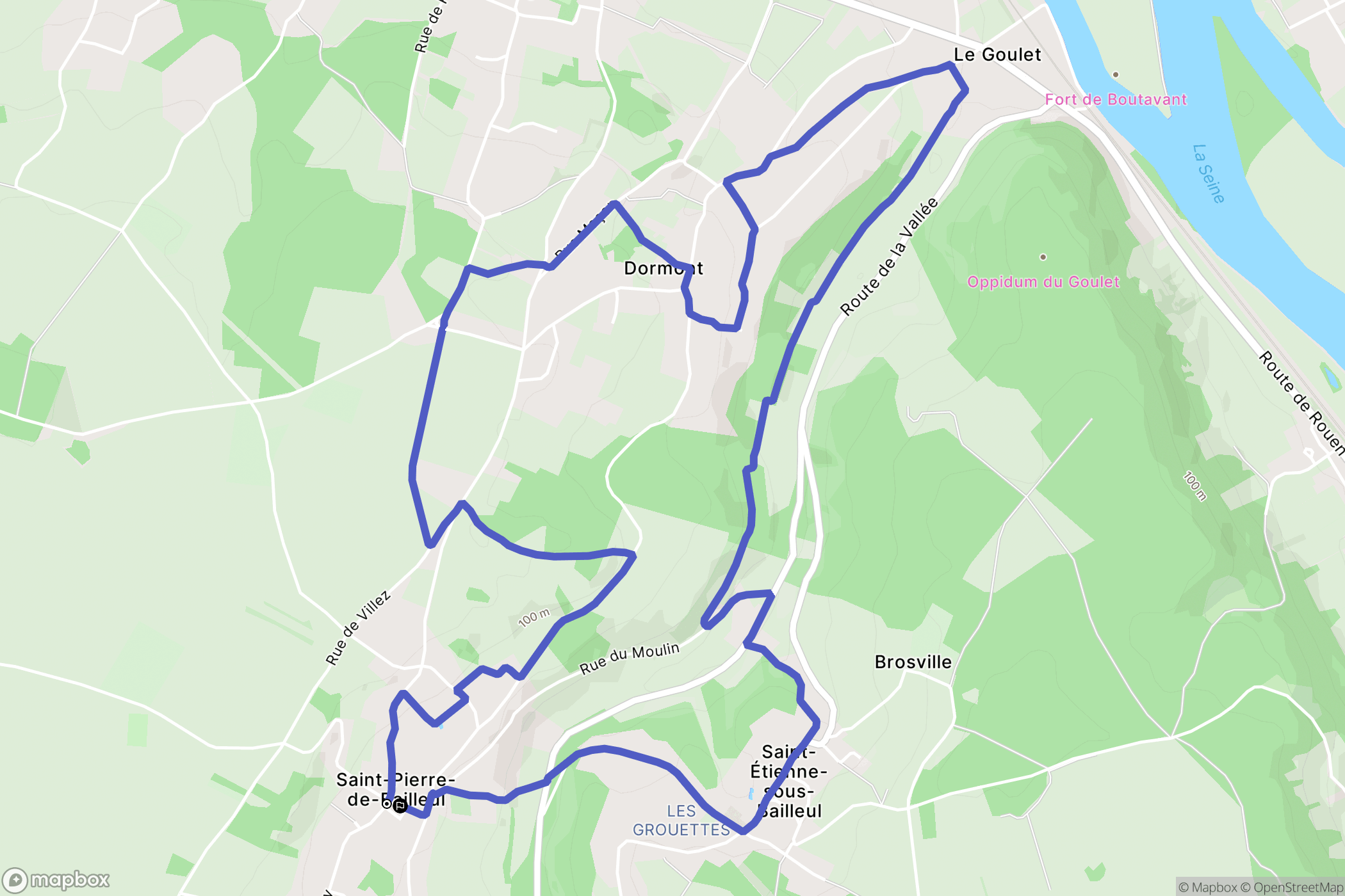 Saint-Pierre-de-Bailleul : carte du parcours de randonnée - France
