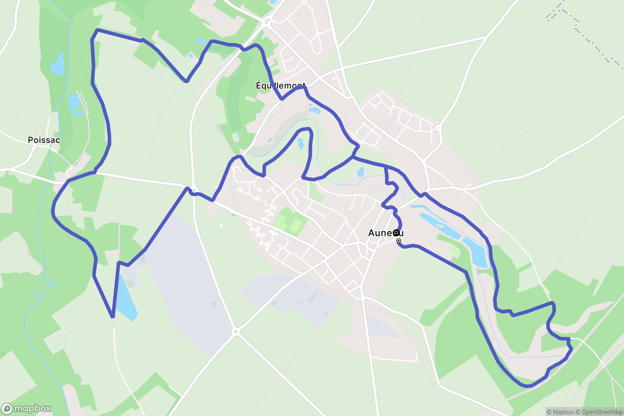 Auneau-Bleury-Saint-Symphorien : carte du parcours de randonnée - France