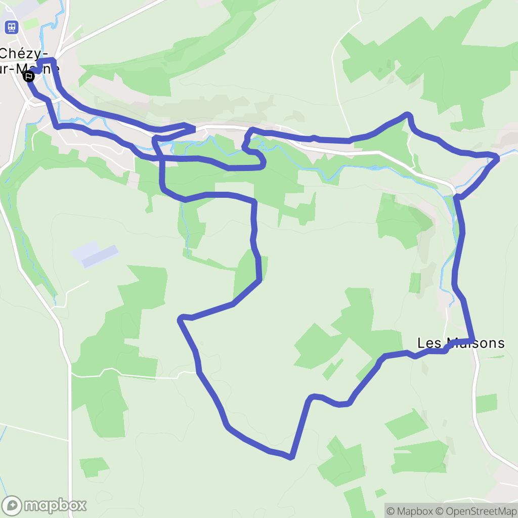 Chézy-sur-Marne : carte du parcours de randonnée - France