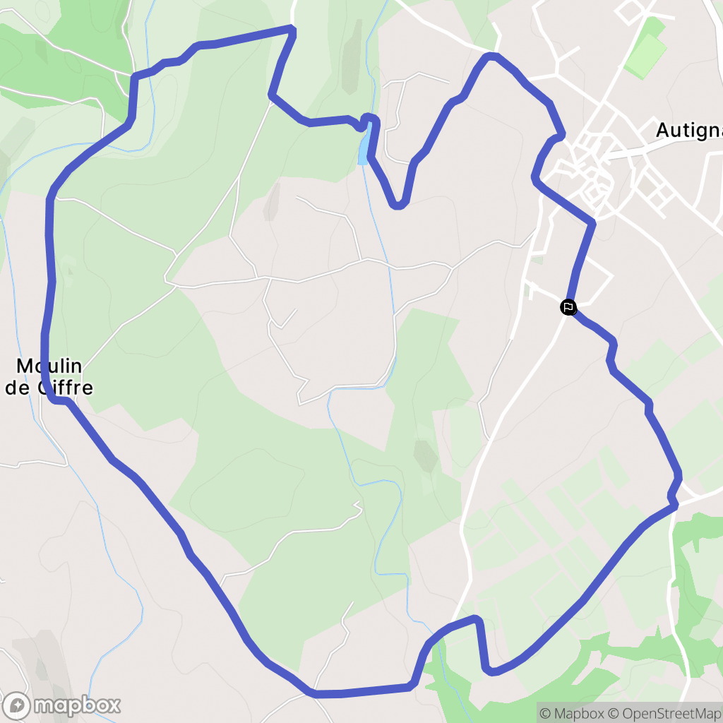 Autignac : carte du parcours de randonnée - France