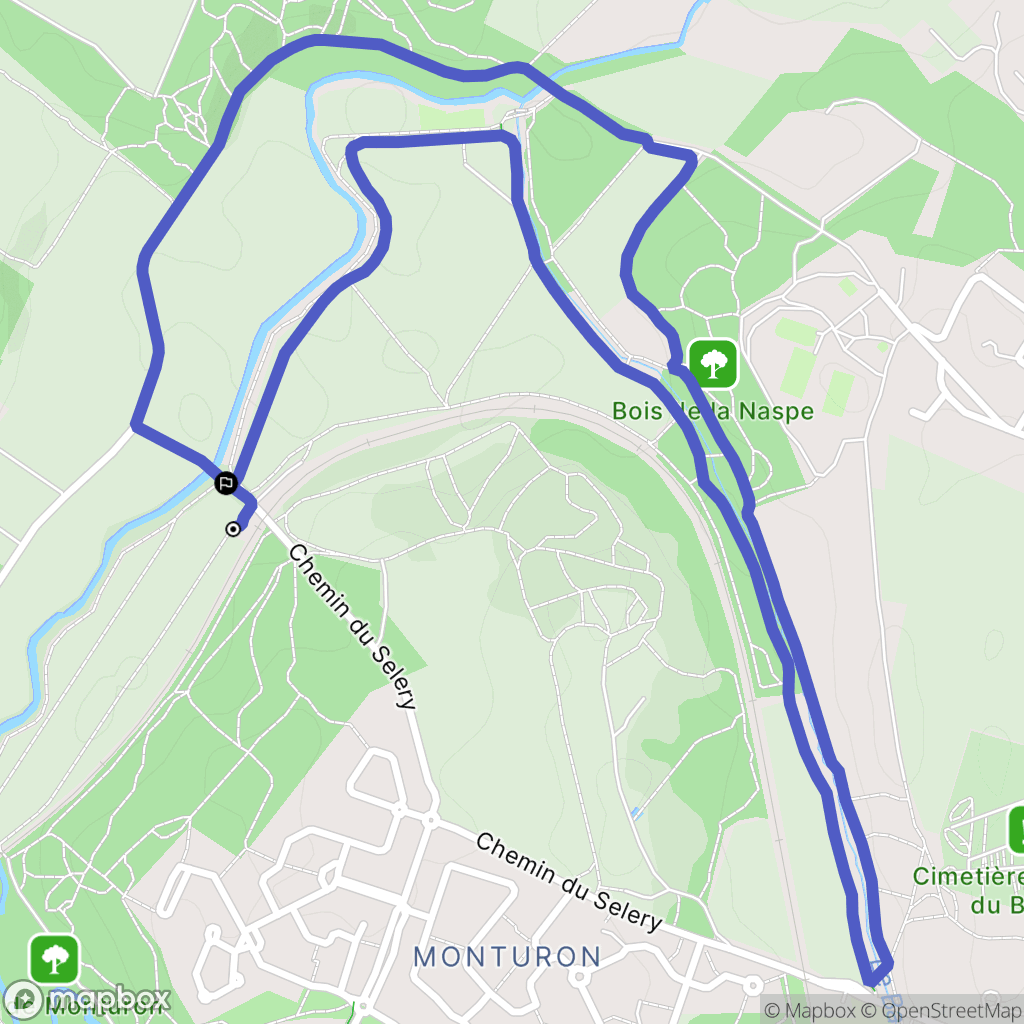 Colomiers : carte du parcours de randonnée - France