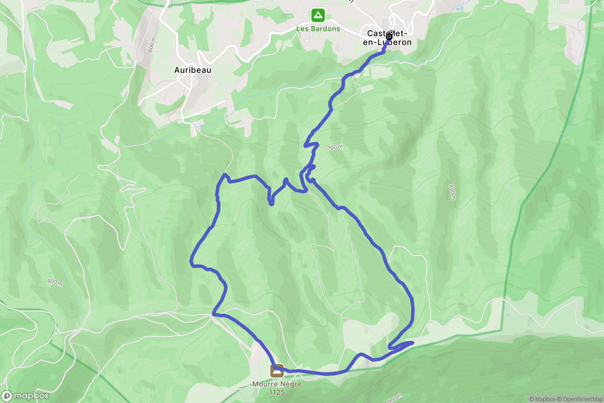 Castellet-en-Luberon : carte du parcours de randonnée - France