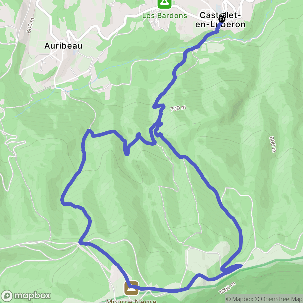 Castellet-en-Luberon : carte du parcours de randonnée - France