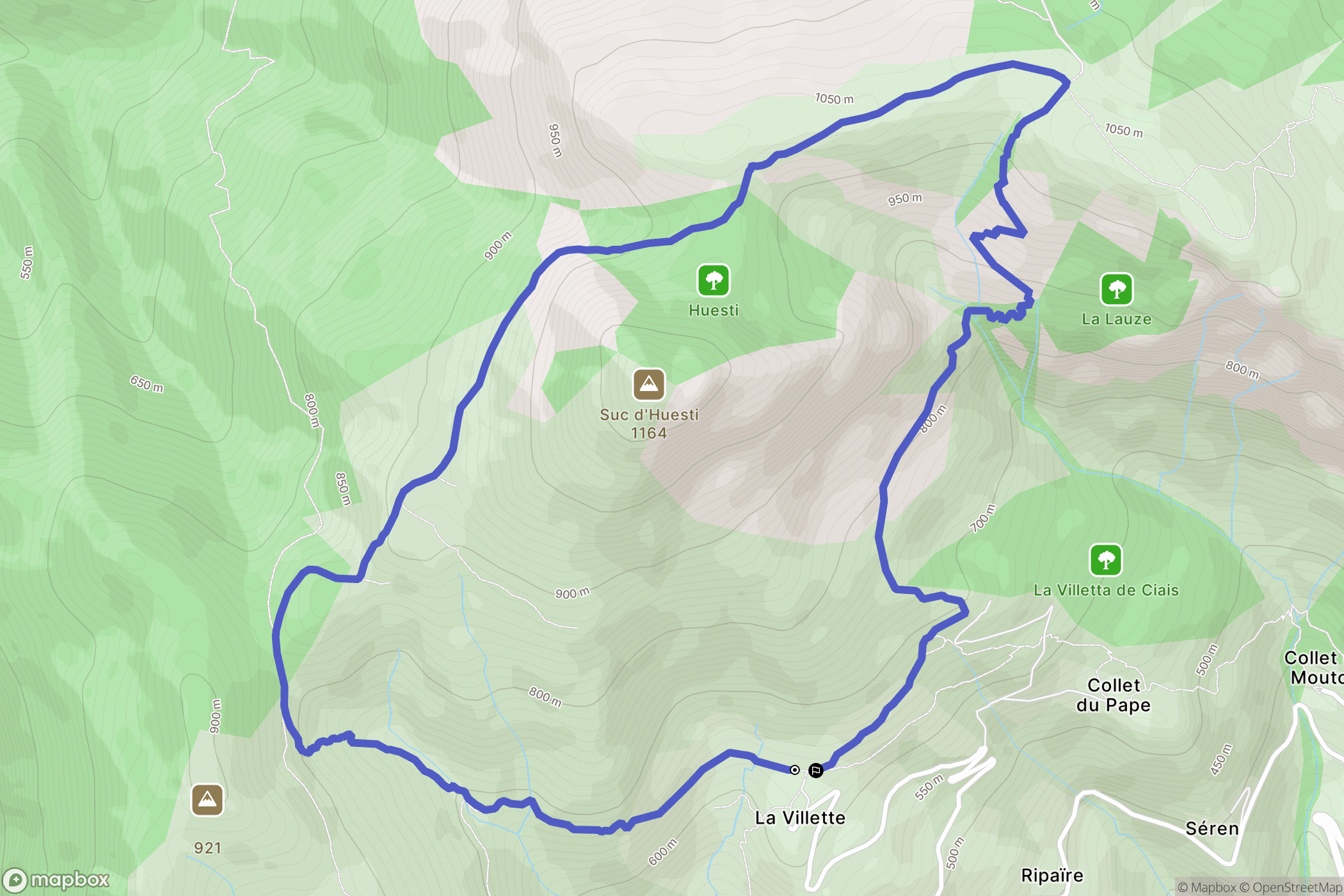 Utelle : carte du parcours de randonnée - France