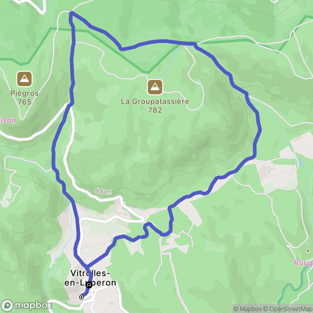 Vitrolles-en-Lubéron : carte du parcours de randonnée - France