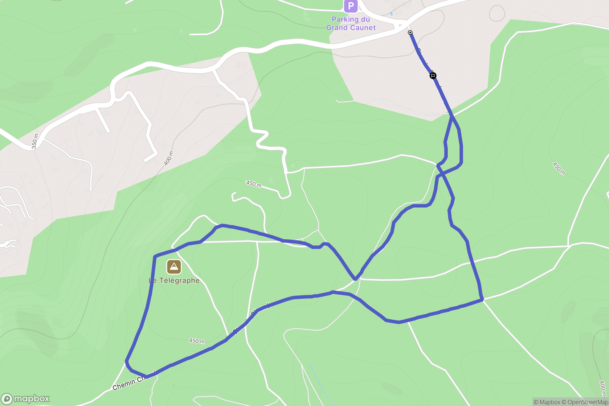 Le Grand Caunet, Ceyreste : carte du parcours de randonnée - France