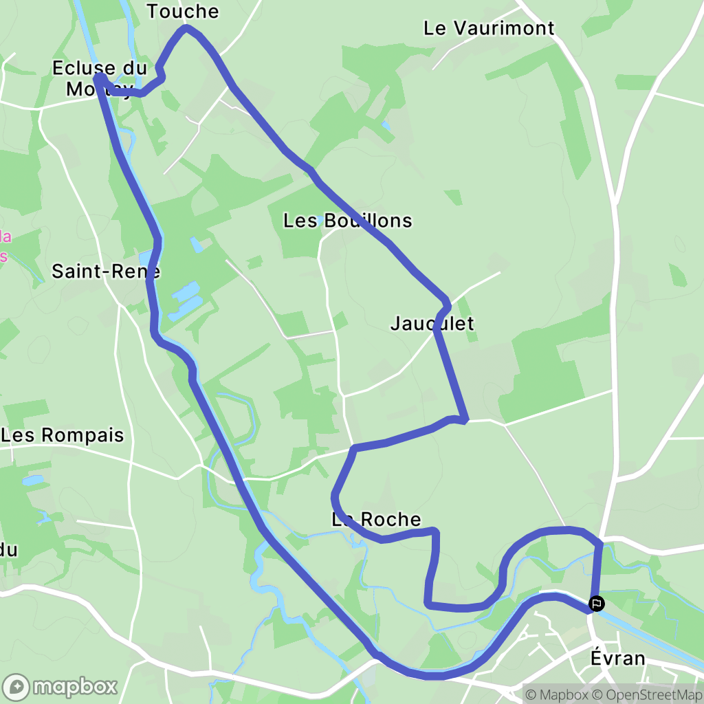 Evran : carte du parcours de randonnée - France