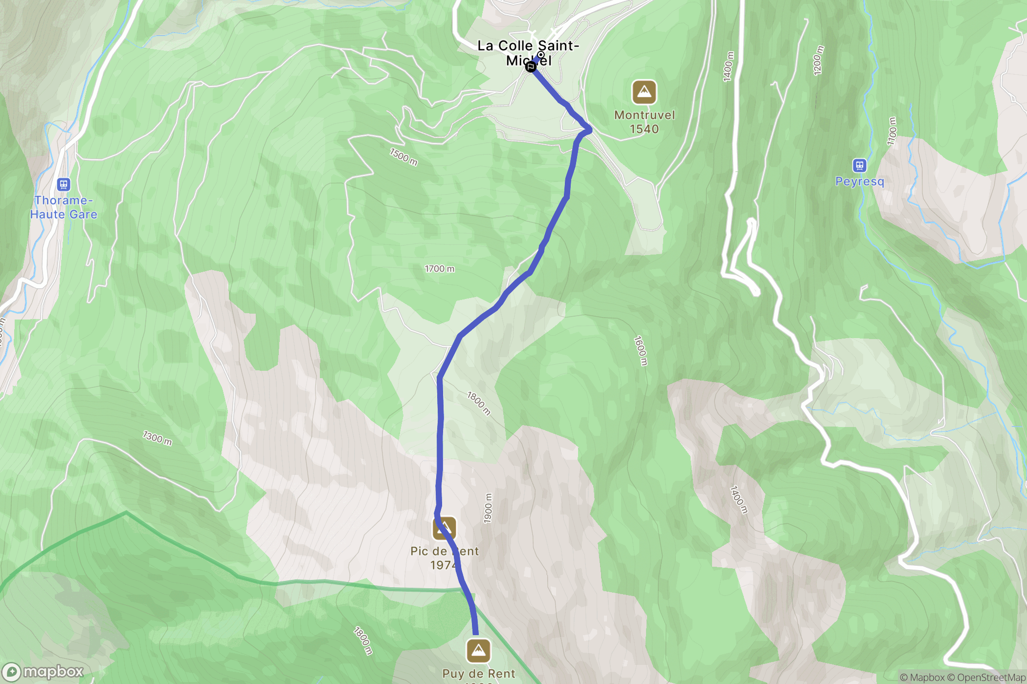 Thorame-Haute : carte du parcours de randonnée - France