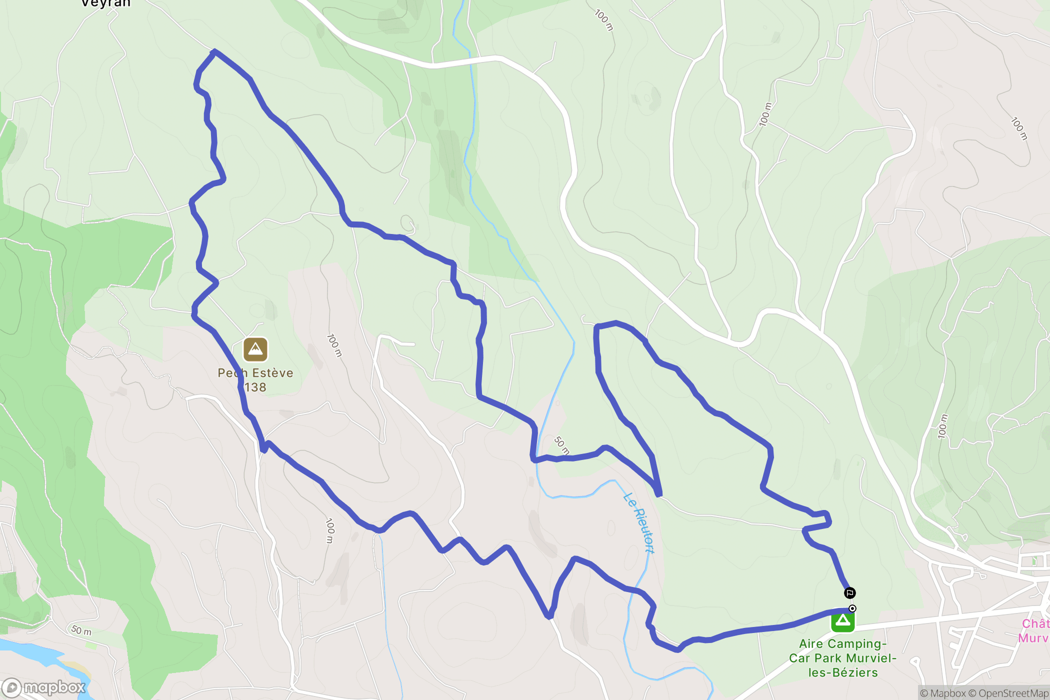 Murviel-lès-Béziers : carte du parcours de randonnée - France