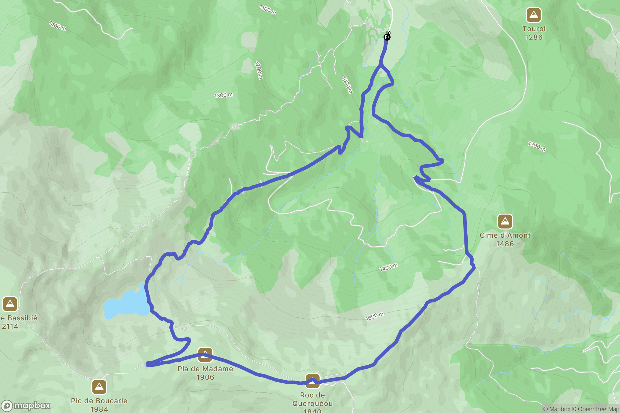 Gourbit : carte du parcours de randonnée - France