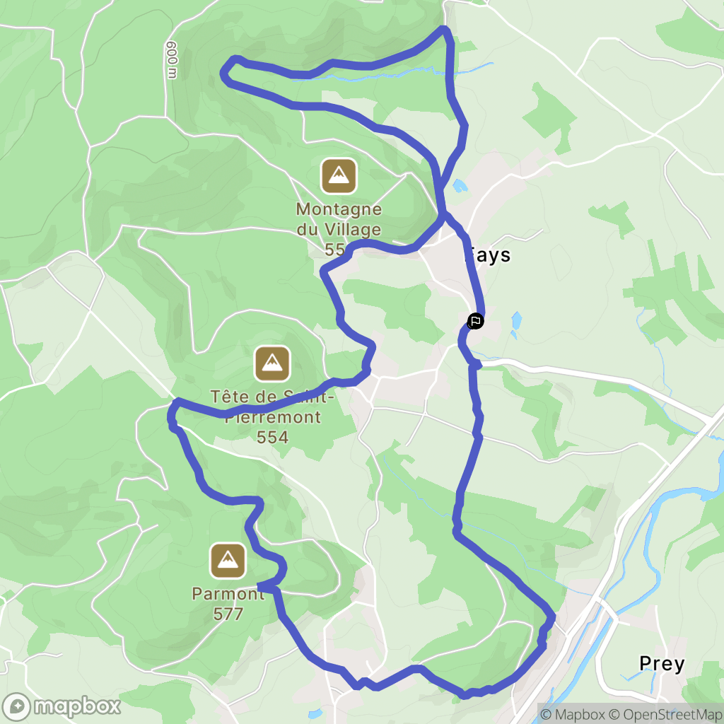 Fays : carte du parcours de randonnée - France