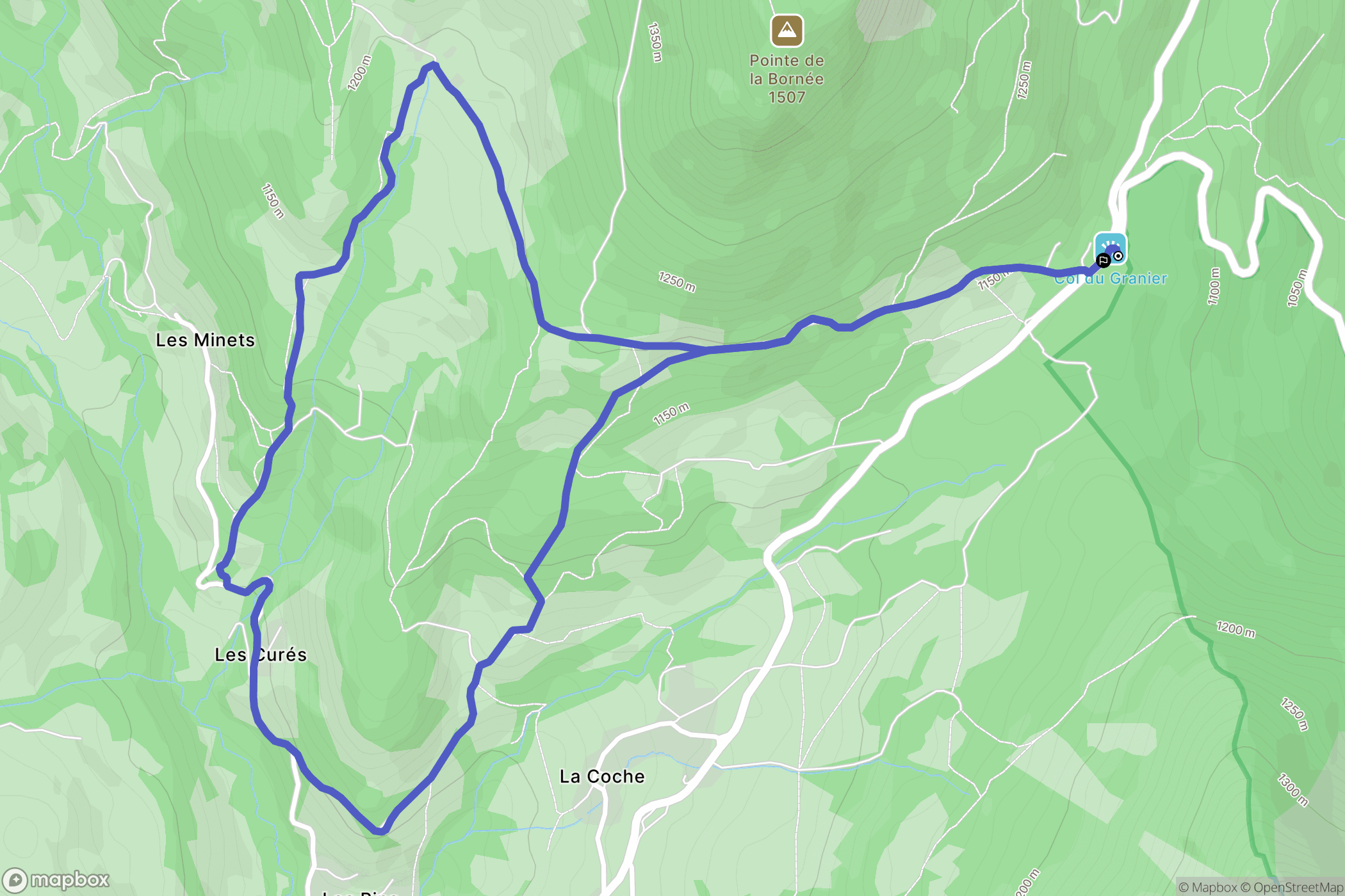 Entremont-le-Vieux : carte du parcours de randonnée - France