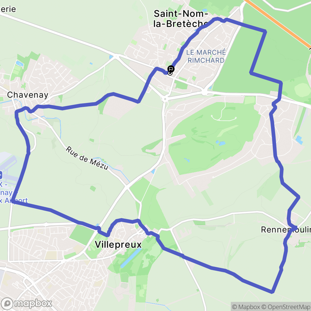 Saint-Nom-la-Bretèche : carte du parcours de randonnée - France
