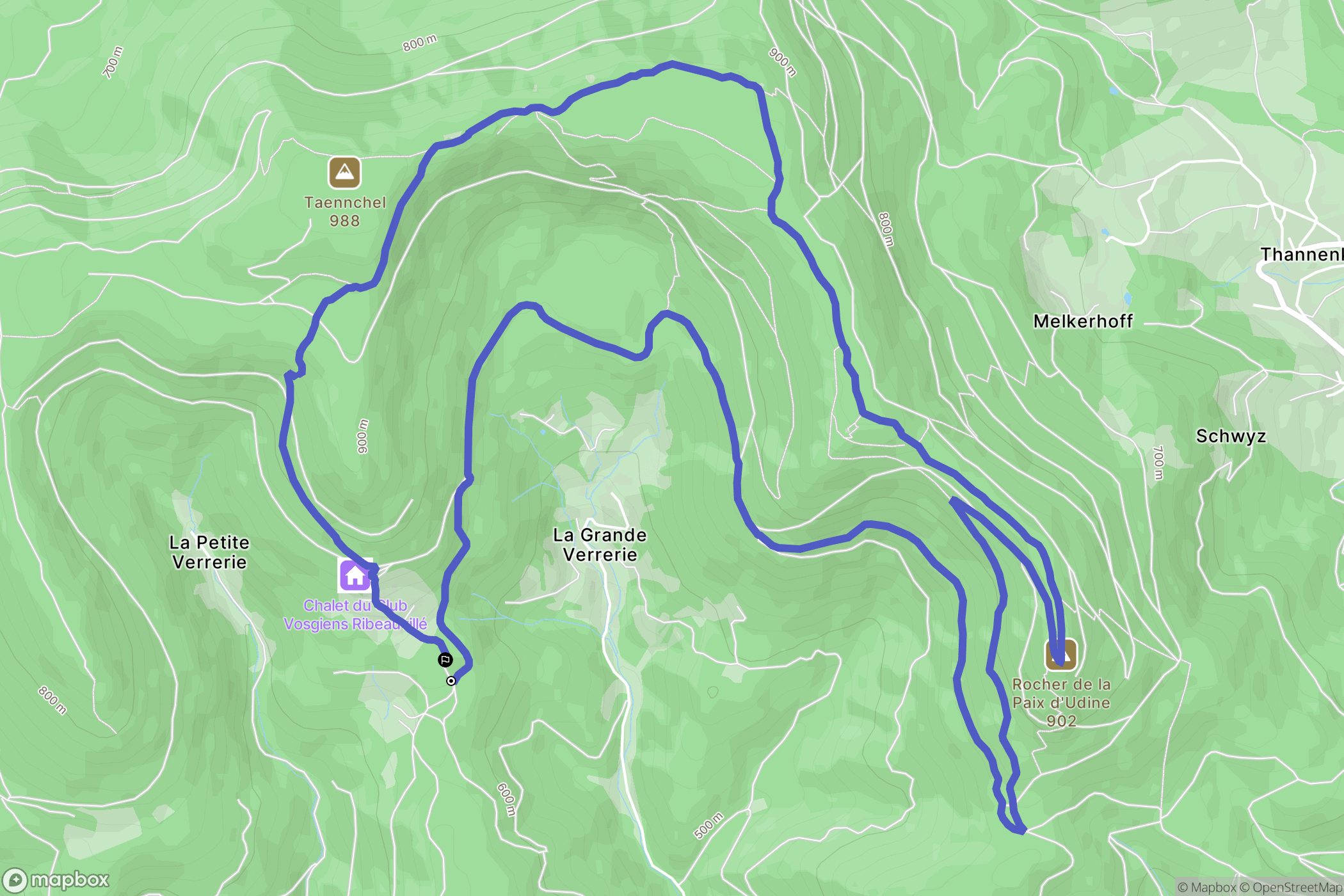Ribeauvillé : carte du parcours de randonnée - France
