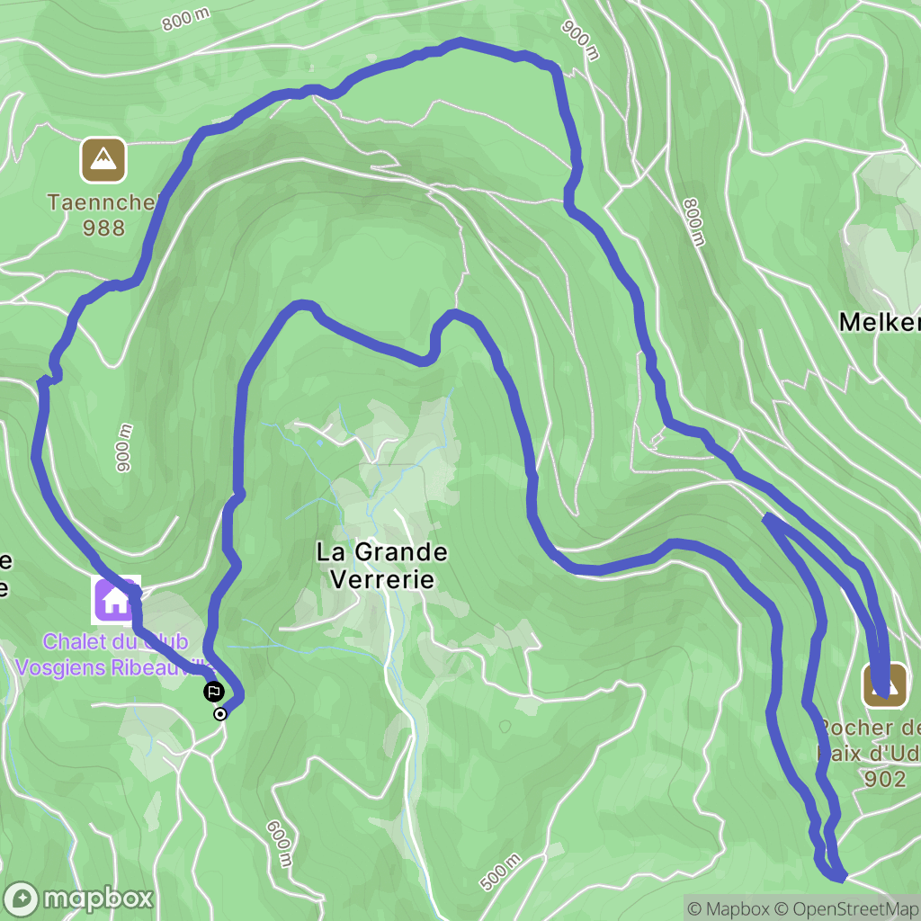 Ribeauvillé : carte du parcours de randonnée - France