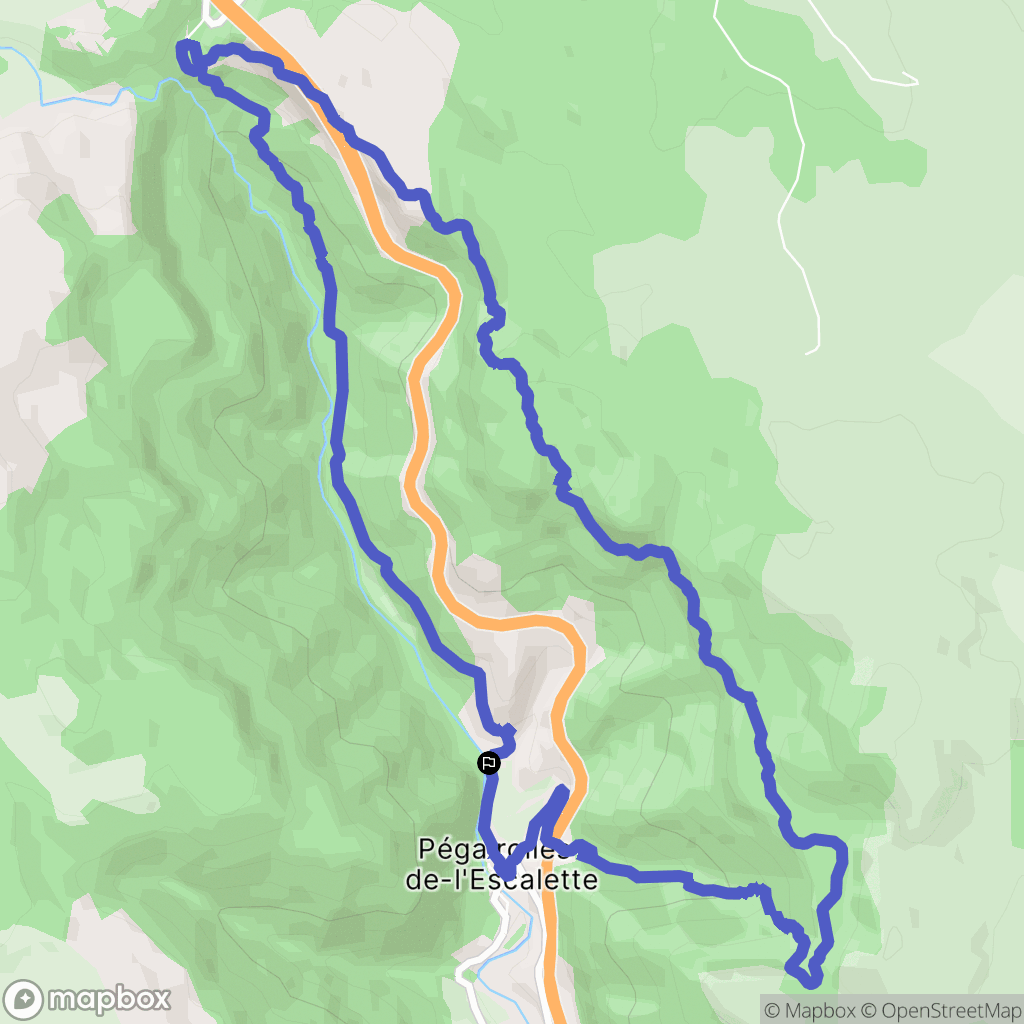 Pégairolles-de-l'Escalette : carte du parcours de randonnée - France