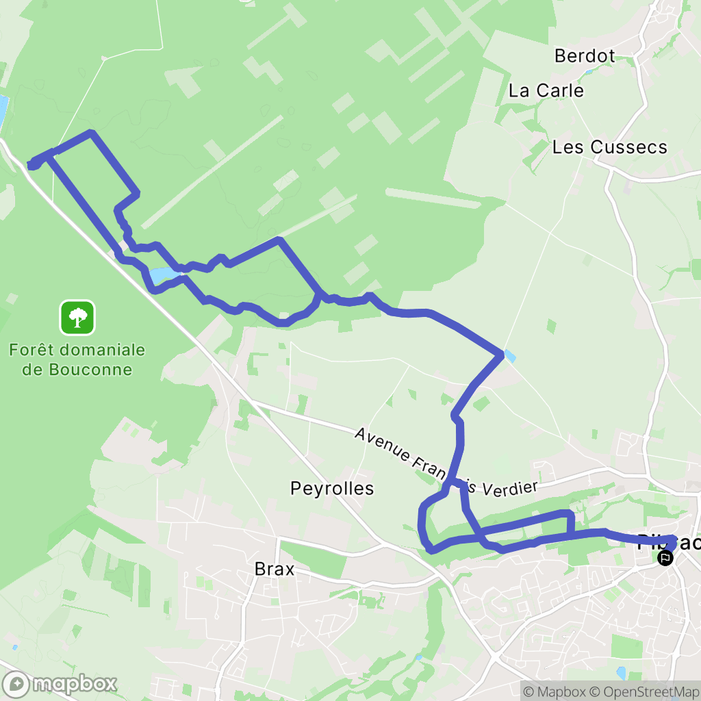 Pibrac : carte du parcours de randonnée - France