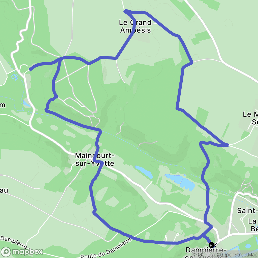 Dampierre-en-Yvelines : carte du parcours de randonnée - France