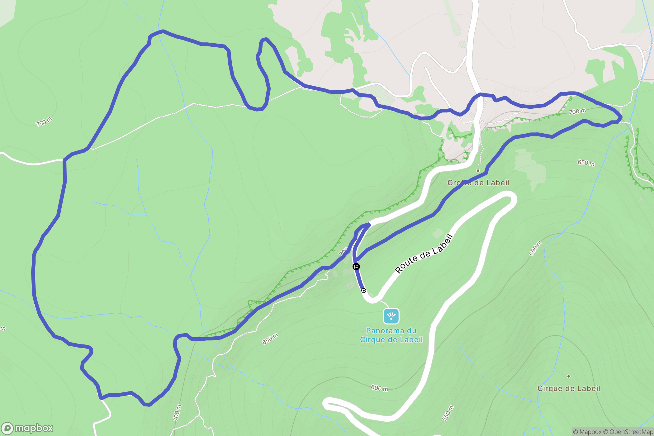Lauroux : carte du parcours de randonnée - France