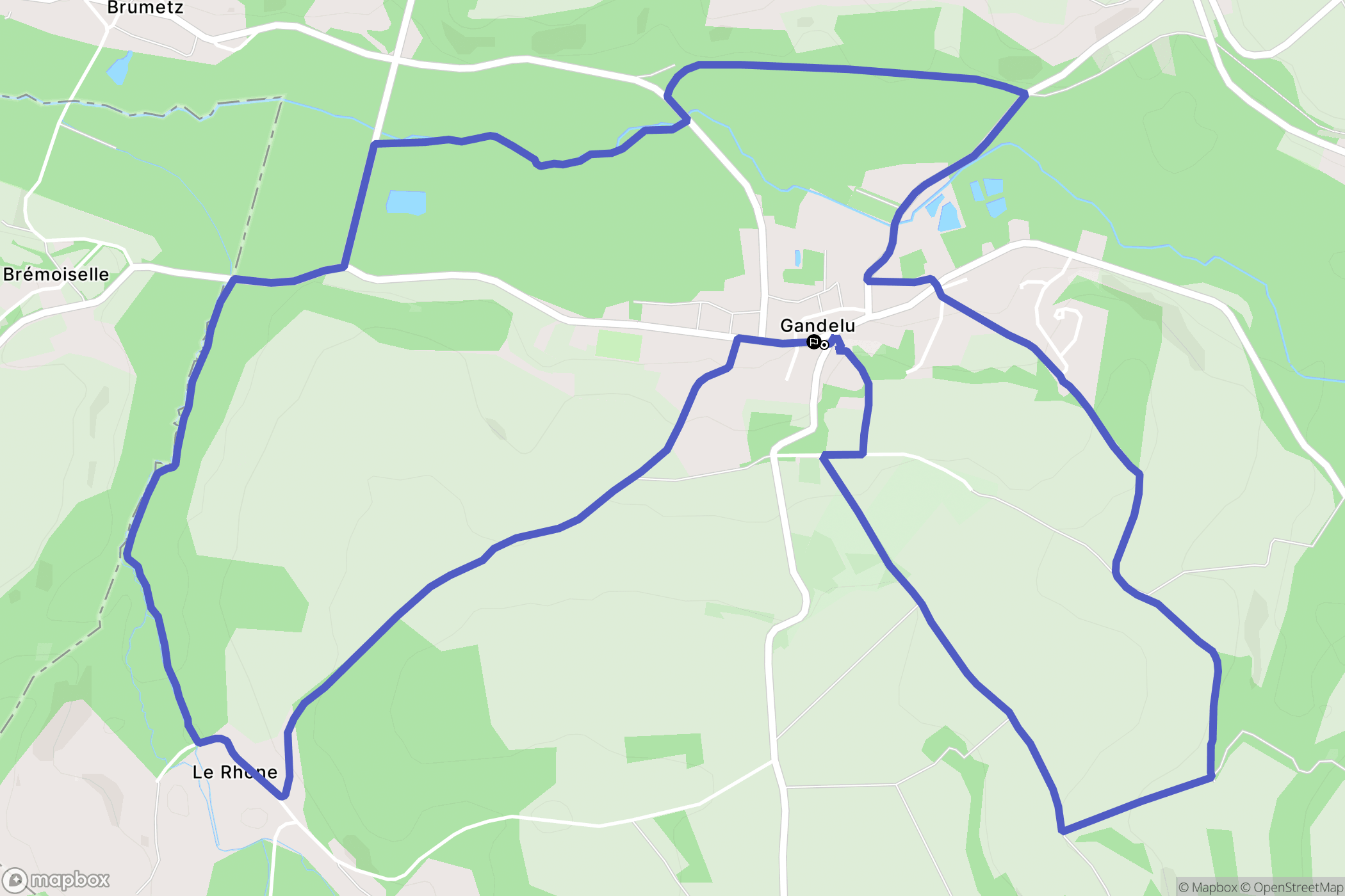 Gandelu : carte du parcours de randonnée - France